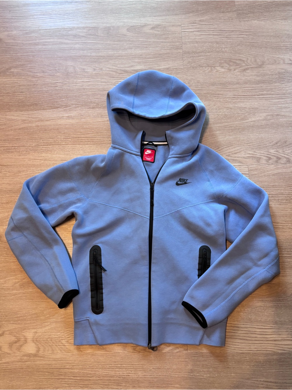 Nike Men’s Small Tech Fleece Windrunner Full Zip Hoodie  Blue FB7921-450 Read*